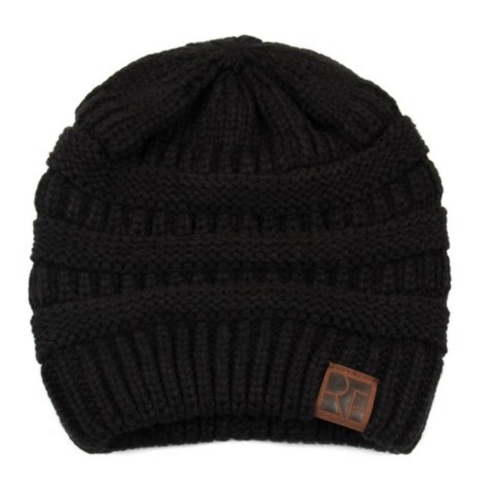 Black knit beanie